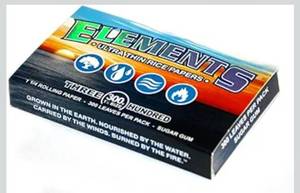 lot 1411 image: ELEMENTS 300 Ultra Thin Rice Rolling Paper 1.25 1 14 Size, 4 Pack