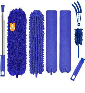 lot 1413 image: Buysenton Microfiber Duster, 8PCS Feather Duster with 100 Inch Telescoping Extension Pole, Reusable Bendable Dusters, Washable Lightweight Dusters for Ceilings Fans(2023 UAGRED)