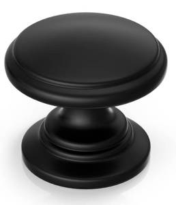 lot 1421 image: Goldenwarm 10 Pack Cabinet Knobs Black Cabinet Knobs Round Black Drawer Pulls Zinc Alloy Hardware for Dresser Drawer 1-15 Inch Diameter