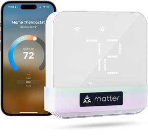 lot 1422 image: meross Smart Thermostat for Home, WiFi Thermostat Works with Matter, Alexa, Apple Home, Google Assistant, App & Voice Control, 7x24h Scheduling, Energy Saving, C-Wire Required