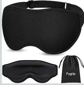 lot 1428 image: Fygrip 3D Eye Mask Sleep Mask for Men & Women, 100% Pressure-Free & Light Block-Out Eye Mask for Sleep with Easy Adjustable Strap, Night Eye Cover for Travel, Black