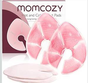 lot 1435 image: Momcozy Larger Breast Therapy Packs, Hot and Cold Breast Pads with 2 Soft Covers, Breastfeeding Essentials��2 Pack��Pink
