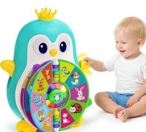 lot 1440 image: Musical Penguin Learning Toys for 1 Year Old Boy Gifts, Educational Baby Toys for 1-3 Year with 5 Themes, Sound & Light, First Word Teaching, 1st First Birthday Boy Girl Gifts for 12-18 Months