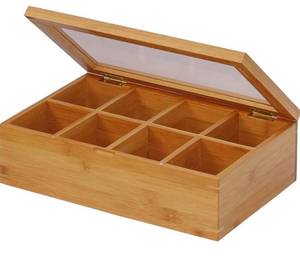 lot 1446 image: Oceanstar - TB1323 Oceanstar Bamboo Tea Box, 12 Inch, Natural
