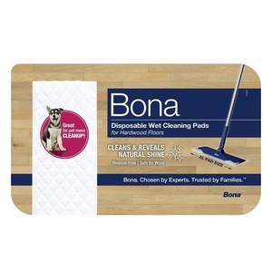 lot 1449 image: Bona Disposable Wet Cleaning Pads for Hardwood Floors  Unscented
