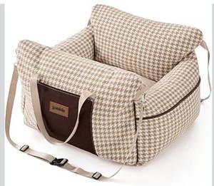 lot 1452 image: ZOMISIA Dog Car Seat for Small Dogs - Waterproof Pet Booster Seat for Car with Clip-On Safety Leash, Soft Travel Carrier for Puppy up to 25 lbs, Memory Foam Filling & 2 Adjustable Buckles Houndstooth