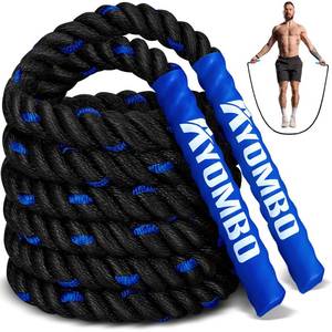 lot 1468 image: Ayombo Jump Rope, Weighted Jump Rope for Fitness, 1 lb Heavy Jump Ropes for Men Women Kids, Battle Skipping Ropes for Exercise, Training Muscle Strength Speed Home Gym Workout Equipment