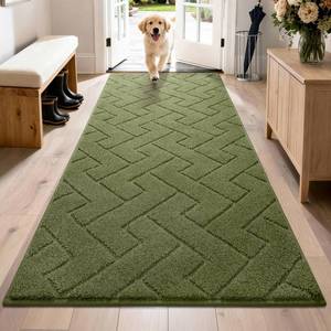 lot 1477 image: PURRUGS Dirt Trapping Door Mat 32 x 70, Non-Slip Machine Washable Entry Rug, Dog Doormat, Indoor Front Door Mat, Super Absorbent Entryway Rug for Muddy Shoes & Paws, Sage Green