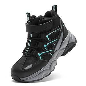 lot 1493 image: JMFCHI Kids Hiking Boots Boys Girls Outdoor Walking Climbing Sneaker Comfortable Non-Slip Snow Shoes Hiker Boot Antiskid Steel Buckle Sole 39