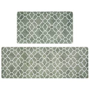 lot 1494 image: FRESHMINT Kitchen Mat Set of 2, Anti-Fatigue Cushioned Kitchen Mats for Floor, Waterproof Non Slip Comfort Standing Mat, Boho Kitchen Rug for Kitchen Decor, Sink, Office, 17x3017x47, Sage Green