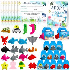 lot 1508 image: Gaiaring 61 Pcs Adopt a Pet Ocean Animal Party Favors Include 20 Mini Plush Ocean Animal 20 Foldable Boxes 20 Adopt Animal Cards 1 Adopt Sign for Adopt a Pet Party(61 Pcs Ocean)