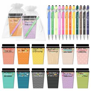 lot 1533 image: 12 Sets Employee Appreciation Gifts Bulk Coffee Cup Sticky Notes with Inspirational Pens, Funny Notepads Motivational Ballpoint Pen Thank You Gifts for Coworker Teacher Nurse Office Supplies