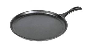 lot 1539 image: Lodge Round Seasoned Cast Iron Griddle - Round-Shaped, Pre-Seasoned Iron Griddle Pan - Non-Toxic, PFAS-Free Cookware - Compatible with Stovetop, Oven, Grill, or Campfire - 10.5 Inches