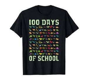 lot 1548 image: 100 Days of School Dinosaur 100 Days Smarter 100th Day Kids T-Shirt Small