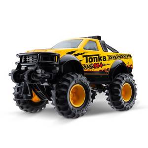 lot 1550 image: Tonka Steel Classics 4x4 Pickup Truck - Made with Steel & Sturdy Plastic, Yellow Toy Construction Truck, Boys and Girls, Kids, Toddlers, Ages 3