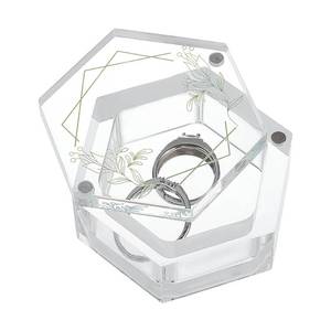 lot 1566 image: PH PandaHall Clear Crystal Ring Box Hexagon Wedding Ring Holder Rings Bearer Box Jewelry Gift Boxes Rings Organizer for Anniversary Engagement Wedding Christmas, 2.9x2.6x1.3inch