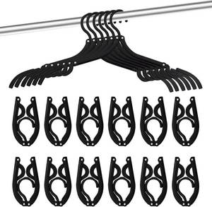 lot 1572 image: 12 PCS Travel Hangers - Cruise Ship Essentials Portable Folding Clothes Hangers Travel Essentials Foldable Clothes Drying Rack for Travel (Black)