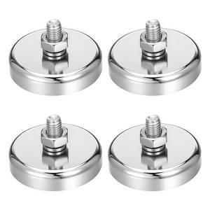 lot 1585 image: 4 Packs Super Strong Neodymium Round Magnet with M8 Male Thread Nuts Bolts 200 lb Corrosion-Resistant Mounting Magnet for Lighting Camera and Other Brackets Outdoor Tools