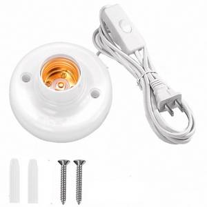 lot 1587 image: 10ft Light Bulb Socket with Cord,E26 E27 Lamp Base Desktop, Light Socket with Cord Light Bulb Base E26 E27 Lamp Base Desktop Include Screw Cords OnOff Switch Hanging