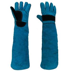 lot 1637 image: Animal Handing Gloves Bite Proof 23.7 Inch Kevlar Reinforced Multipurpose Pet Leather Glove Padding Dog,Cat Scratch,Bird Handling Falcon Gloves Grabbing,Reptile Squirrel Snake Bite