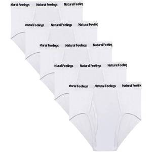 lot 1652 image: Natural Feelings Mens Cotton Classics Briefs - Full Rise Underwear Pack 3XL