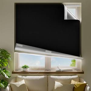 lot 1661 image: ZELMINE 31 W x 60 L 100% Portable Blackout Curtains, Total Darkness No-Drill Black Out Window Cover,Temporary Blackout Shades with Hook & Loop Tape, for Bedroom, Nursery, Dorm, Travel (Black)