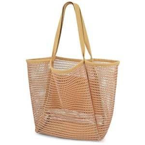lot 1663 image: Iioscre Beach Bag for Women, Causal Hobo Pool Bags with Zipper Inner Pocket, Foldable Swim Tote Bag for Vacation Essentials Khaki