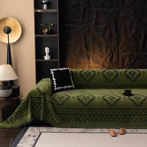 lot 1665 image: VClife Bohemian Green Couch Cover for Dog, Non Slip Sectional Sofa Covers Furniture Protector Washable Tribal Pattern Couch Covers for 2 Cushion Couch Sofa, Soft Pet Sofa Slip Cover, Green, 71X118