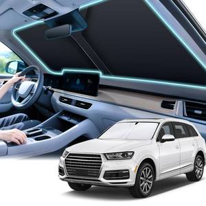 lot 1669 image: SINGARO 300T Universal Car Windshield Sun Shade, Foldable Reflective for Windshield & Window Shades with Overlapping Design, Car Interior Accessories (55 L x 26.7 W)