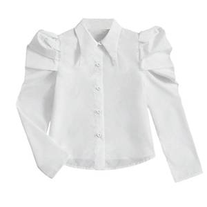 lot 1676 image: Ltvoo Girls Puff Long Sleeve Shirts Button Down Blouse Pointed Collar Shirt Classic Casual Tops for Girl 4-7Y (5 Years)