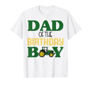lot 1685 image: Dad of The Birthday for Boy Farm Tractor Family Party T-Shirt Green 2XL