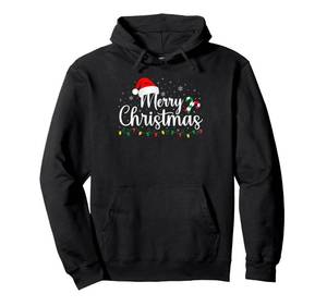 lot 1702 image: Merry Christmas Lights Santa Hat Men Women Kids Xmas Family Pullover Hoodie Red Small