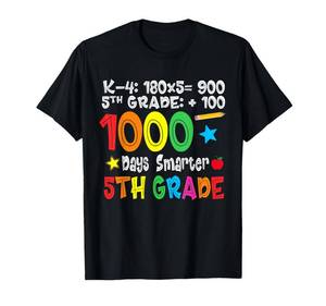 lot 1713 image: Fifth Grade Teacher - 1000 Days Smarter 100th day of school T-Shirt 3XL