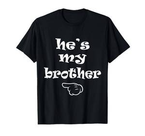 lot 1718 image: Hes My Brother Funny Matching Costume for Sister T-Shirt Blue Large