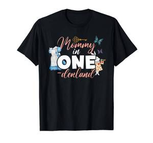 lot 1721 image: Mommy Of 1st Birthday Girl - Mommy In Onderland Family T-Shirt XL