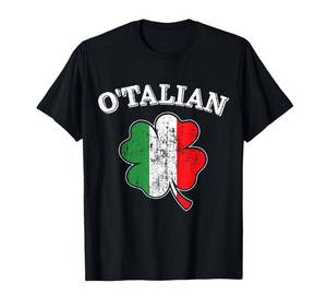 lot 1736 image: OTalian Shamrock and Italy Flag for Italian St Patricks Day T-Shirt 2XL