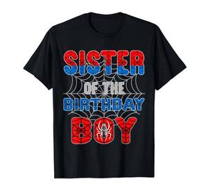 lot 1737 image: Spider Web Birthday Party Sister of The Birthday Boy T-Shirt XS