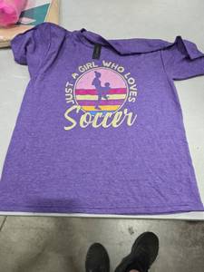 lot 1743 image: Just A Girl Who Loves Soccer Kids Vintage T-Shirt M