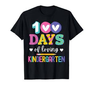 lot 1746 image: 100 Days Of Loving Kindergarten 100th Day Of School T-Shirts XS