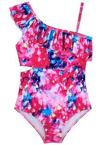 lot 9557 image: Alakuoti Girls Swimsuit Pink One Piece Swimsuits Adjustable Straps Swimwear UPF 50 Sun Protection Bathing Suits for Teens Pink Heart 9-10 Years