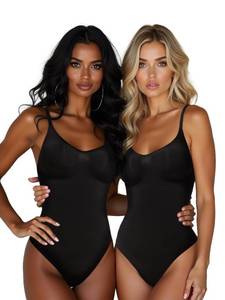 lot 9582 image: ECIFEE 2-Pack Black Shapewear Bodysuit Women �� Snatched Shapewear Bodysuit for Sculpting Waist and Lifting Bust, Seamless Shape Wear Bodysuits for Women Daily Wear Medium