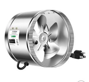 lot 9586 image: VIVOSUN 8 Inch Inline Duct Fan 420 CFM, HVAC Exhaust Ventilation Fan with Low Noise for Basements, Bathrooms, Kitchens and Attics, Silver