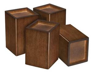 lot 9596 image: Sopicoz Wood Bed Risers (4 inch Square