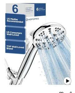 lot 9598 image: 6-Mode High Pressure Handheld Shower Head Set,