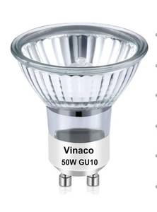 lot 9603 image: Vinaco GU10 Halogen Bulb Dimmable, GU10c 110V 50W Candle Warmer Lamp Replacement, 3 Pcs.