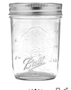 lot 9607 image: Ball Regular Mouth Glass Mason Jars with Lids and Bands, Used for Canning (Half Pint, 8 Ounce (Pack of 2