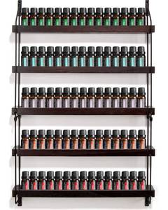 lot 9616 image: THYGIFTREE Essential Oil Storage Shelf Wall Mounted 16.9 Wooden Essential Oil Collection Display Rack