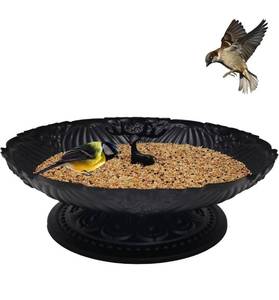 lot 9622 image: Ground Bird Feeder for Outdoors,11 Inches Metal Platform Bird Feeders Tray