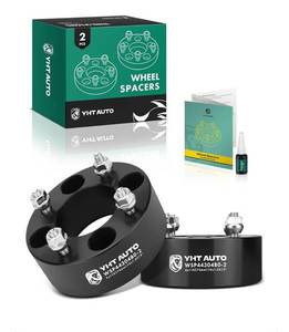 lot 9629 image: YHTAUTO 4x110mm ATV Wheel Spacers 2 Inch Fits Honda, Suzuki, Can-Am, Bombardier, Kawasaki, Yamaha Model, Grizzly, King Quad, Foreman Tire Spacers w M10x1.25 Studs, 74mm Center Bore 4 Lug 2PCS Black
