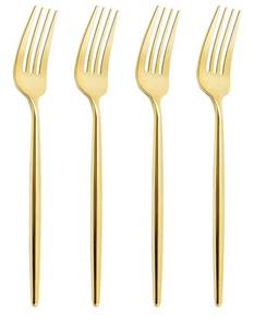 lot 9641 image: U-QE 180Pcs Gold Plastic Forks - 7.6 Inch Heavy Duty Plastic Forks,